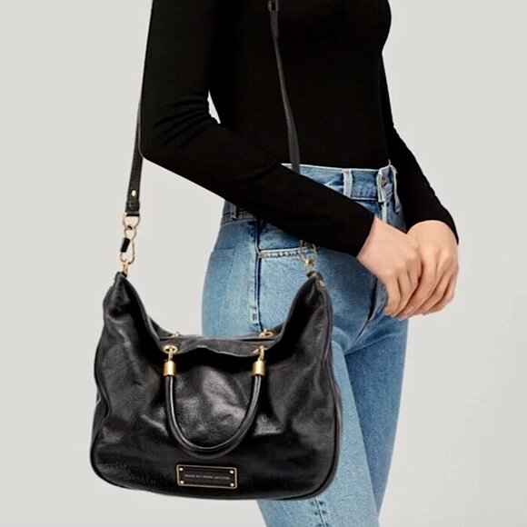 MARC BY MARC JACOBS Pebbled Italian Leather Convertible Crossbody Hobo Bag - Picture 1 of 11